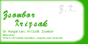 zsombor krizsak business card